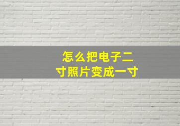 怎么把电子二寸照片变成一寸