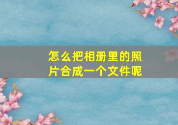 怎么把相册里的照片合成一个文件呢