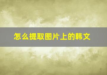 怎么提取图片上的韩文