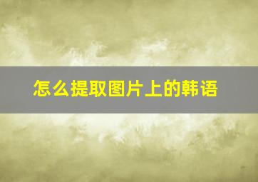 怎么提取图片上的韩语