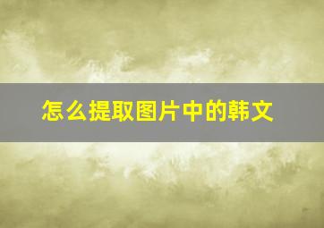 怎么提取图片中的韩文