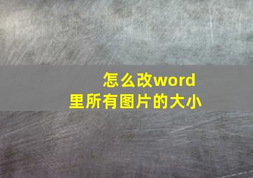 怎么改word里所有图片的大小