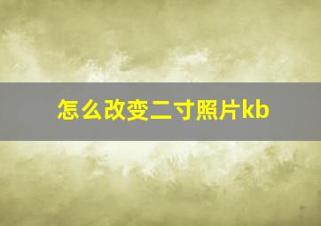 怎么改变二寸照片kb