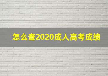 怎么查2020成人高考成绩