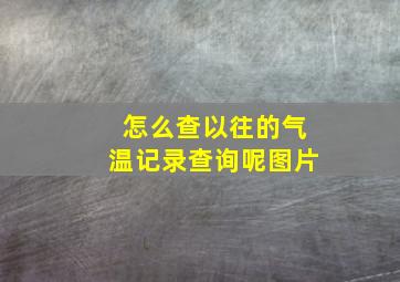 怎么查以往的气温记录查询呢图片