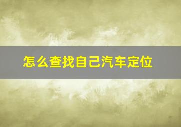 怎么查找自己汽车定位