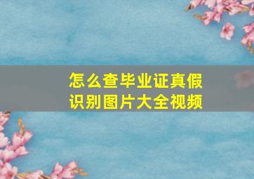 怎么查毕业证真假识别图片大全视频