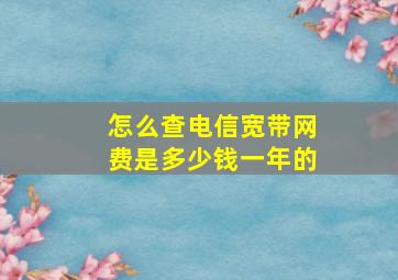 怎么查电信宽带网费是多少钱一年的