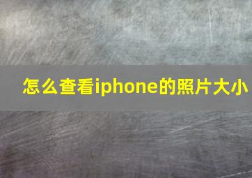 怎么查看iphone的照片大小