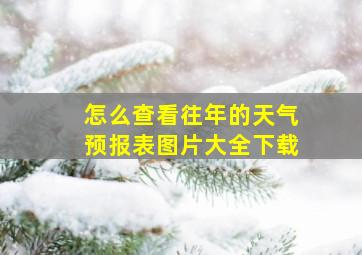 怎么查看往年的天气预报表图片大全下载