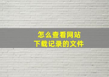 怎么查看网站下载记录的文件