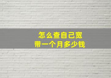 怎么查自己宽带一个月多少钱