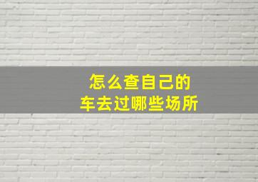 怎么查自己的车去过哪些场所