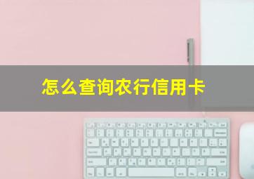 怎么查询农行信用卡