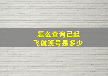 怎么查询已起飞航班号是多少