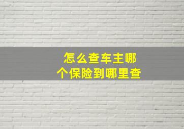 怎么查车主哪个保险到哪里查