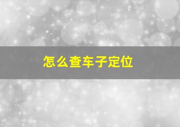 怎么查车子定位