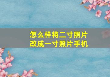 怎么样将二寸照片改成一寸照片手机