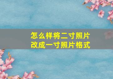 怎么样将二寸照片改成一寸照片格式