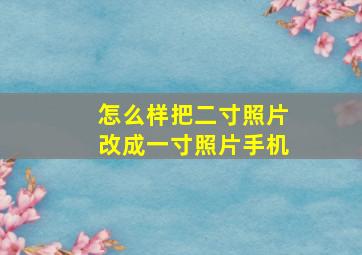 怎么样把二寸照片改成一寸照片手机