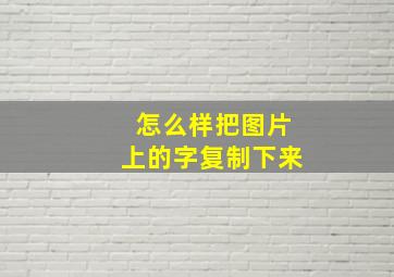 怎么样把图片上的字复制下来