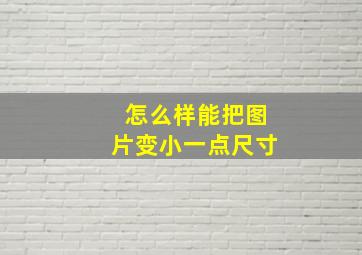 怎么样能把图片变小一点尺寸