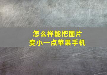 怎么样能把图片变小一点苹果手机