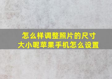 怎么样调整照片的尺寸大小呢苹果手机怎么设置