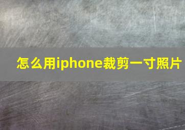 怎么用iphone裁剪一寸照片