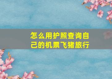 怎么用护照查询自己的机票飞猪旅行