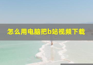 怎么用电脑把b站视频下载