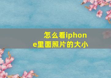 怎么看iphone里面照片的大小