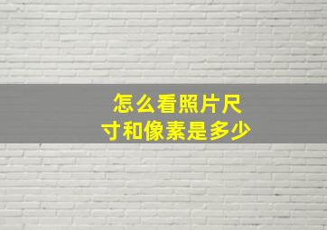 怎么看照片尺寸和像素是多少