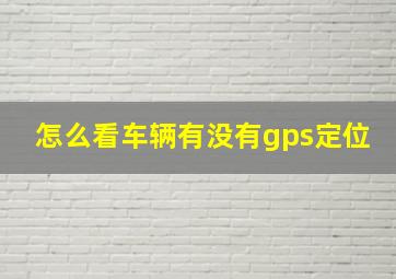 怎么看车辆有没有gps定位