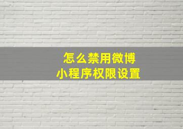 怎么禁用微博小程序权限设置