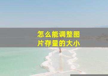 怎么能调整图片存量的大小