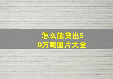 怎么能贷出50万呢图片大全