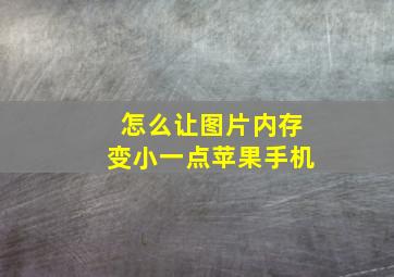 怎么让图片内存变小一点苹果手机