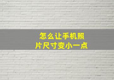 怎么让手机照片尺寸变小一点