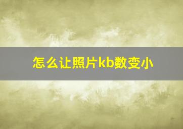 怎么让照片kb数变小