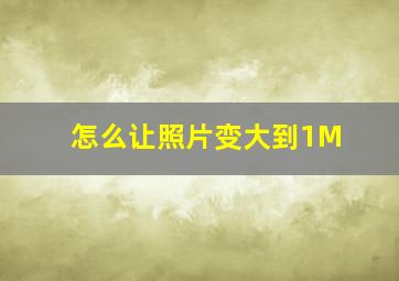 怎么让照片变大到1M