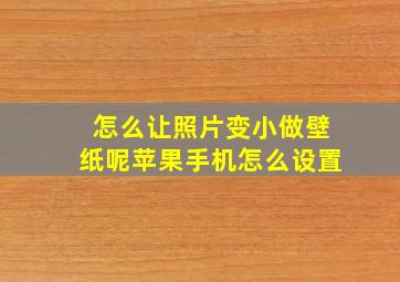 怎么让照片变小做壁纸呢苹果手机怎么设置