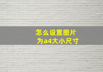 怎么设置图片为a4大小尺寸