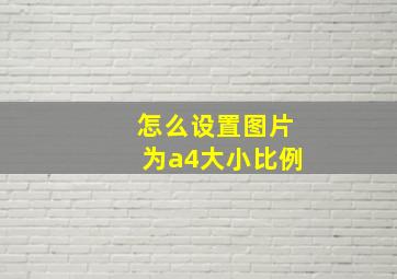 怎么设置图片为a4大小比例