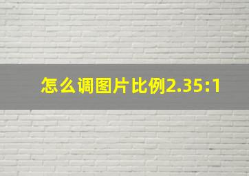 怎么调图片比例2.35:1