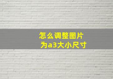 怎么调整图片为a3大小尺寸