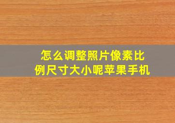 怎么调整照片像素比例尺寸大小呢苹果手机