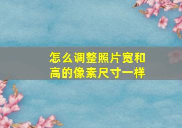 怎么调整照片宽和高的像素尺寸一样