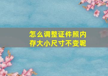 怎么调整证件照内存大小尺寸不变呢