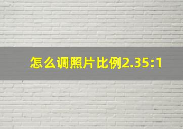 怎么调照片比例2.35:1